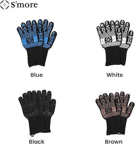 Miniatura 8 de S'more Guantes de barbacoa resistentes al calor, guantes de parrilla al aire libre, guantes de silicona antideslizantes para horno, guantes largos