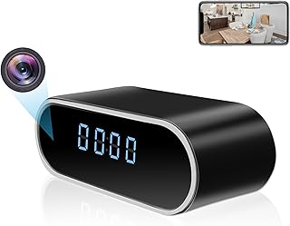 Monkaim Hidden Spy Camera WiFi, HD 1080P Smart WiFi Clock Camera Wireless Nanny Cam with Night Vision, Motion Detection, App Remote Online Streaming for Home, Office, Shop Security