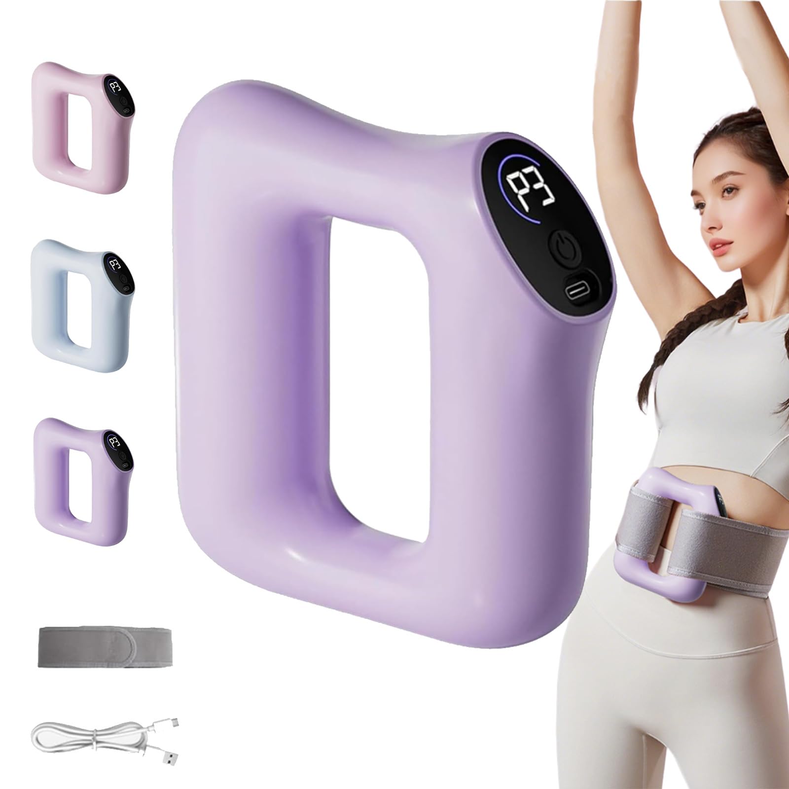Multifunctional Full Body Fascia Ring, Ergonomic Electric Fascia Massager, Portable Fascias Blaster Design Helps Muscle Relaxation, Adjustable Massage Mode, Suitable for Abdomen, Back, Legs (Purple)
