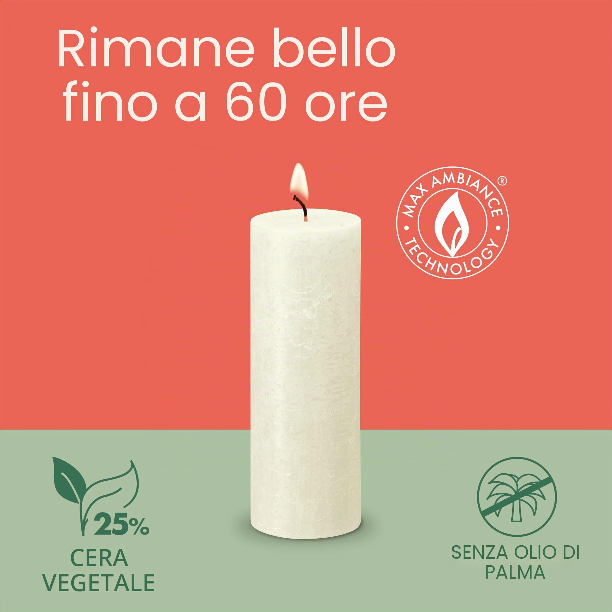 BOLSIUS - Candele rustiche pilastro Shimmer - Oro - 13cm - Confezione da 4 -Non gocciolamento - Candele non profumate