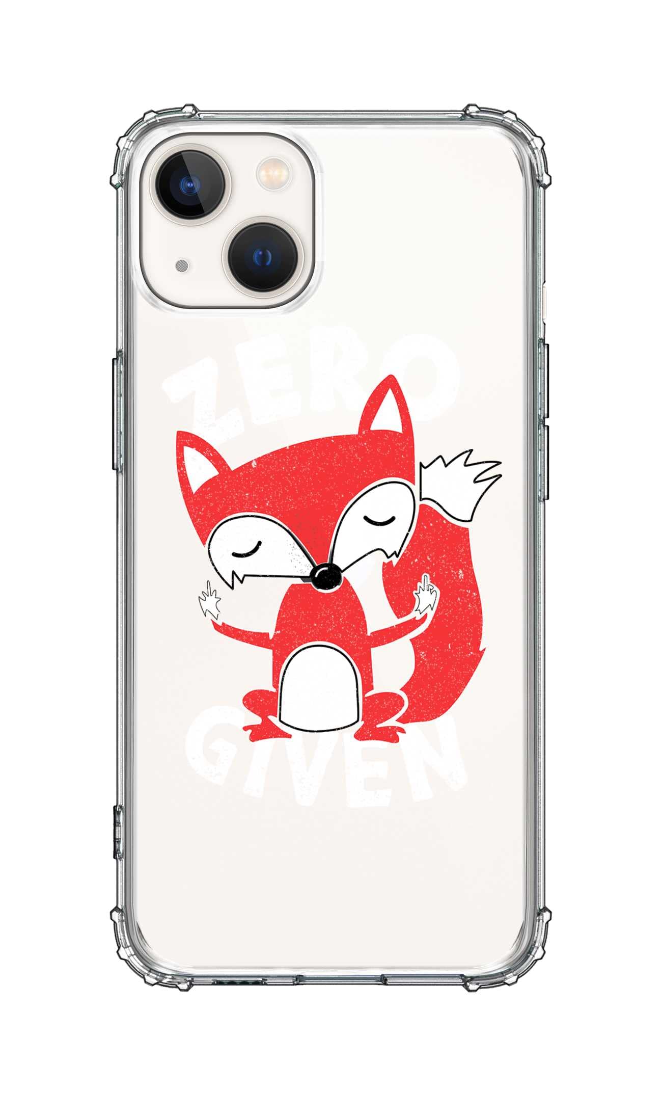 Stylizedd Classic Clear Case Compatible With Apple iPhone 13 Soft Anti Drop Airbag TPU Gel Thin Transparent Shockproof Cover [ Designed for Apple iPhone 13 ] - Zero Fox Given