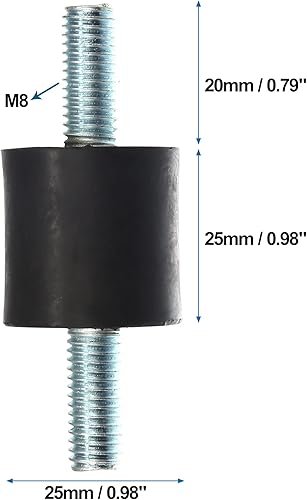 Miniatura 3 de X AUTOHAUX 4 piezas M8 - Amortiguador aislante de goma antivibración para automóvil, 0.984 x 0.787in, montaje de bobina de goma, soportes para