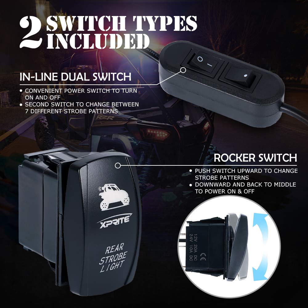 Xprite 36" Rear LED Chase Light Bars, All in One w/Strobe Brake Reverse