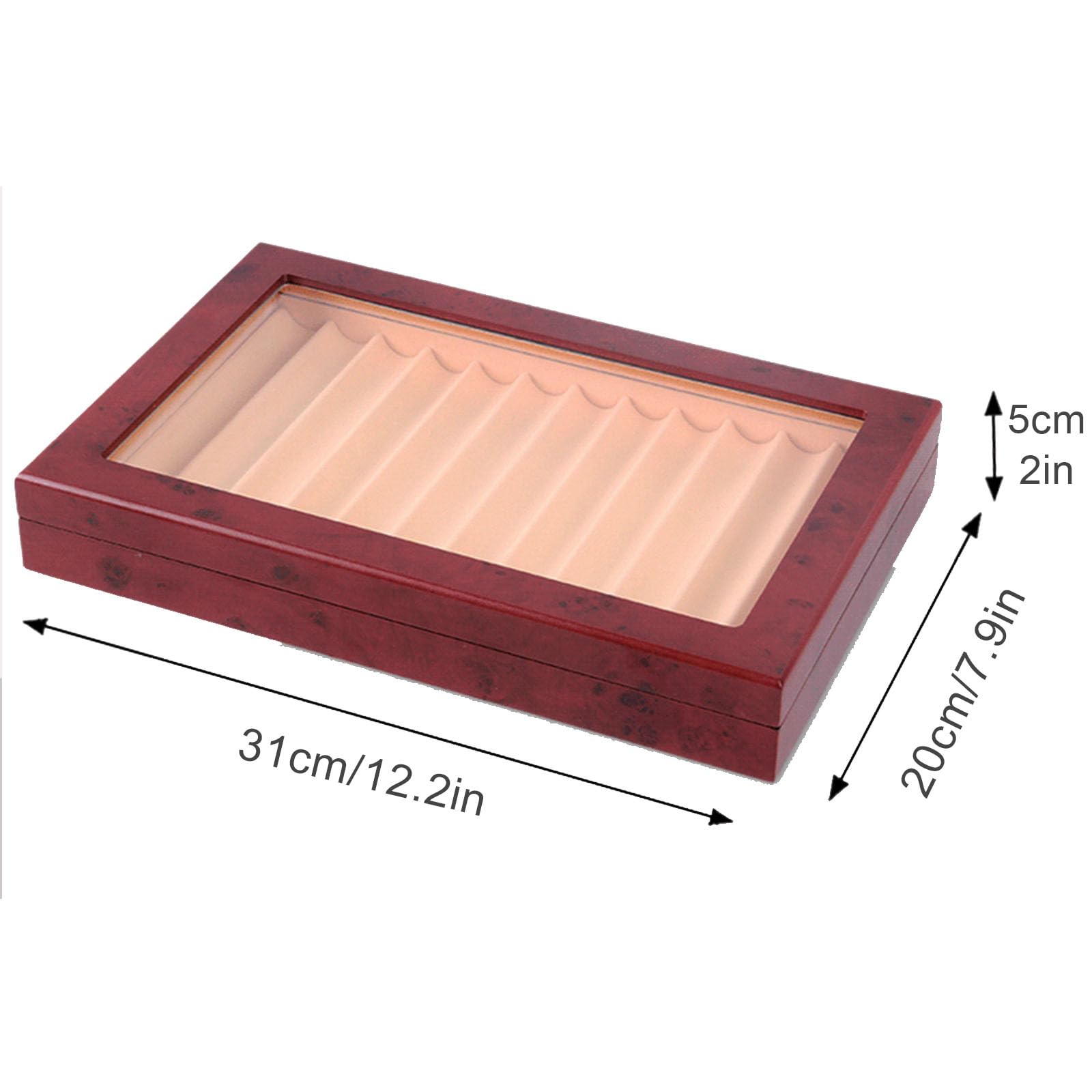 Scatola porta penne in legno, grande organizer con cassetto e finestra in vetro, soluzione perfetta per penne da collezione, ottimo regalo per uomini, padri, fidanzati, mariti