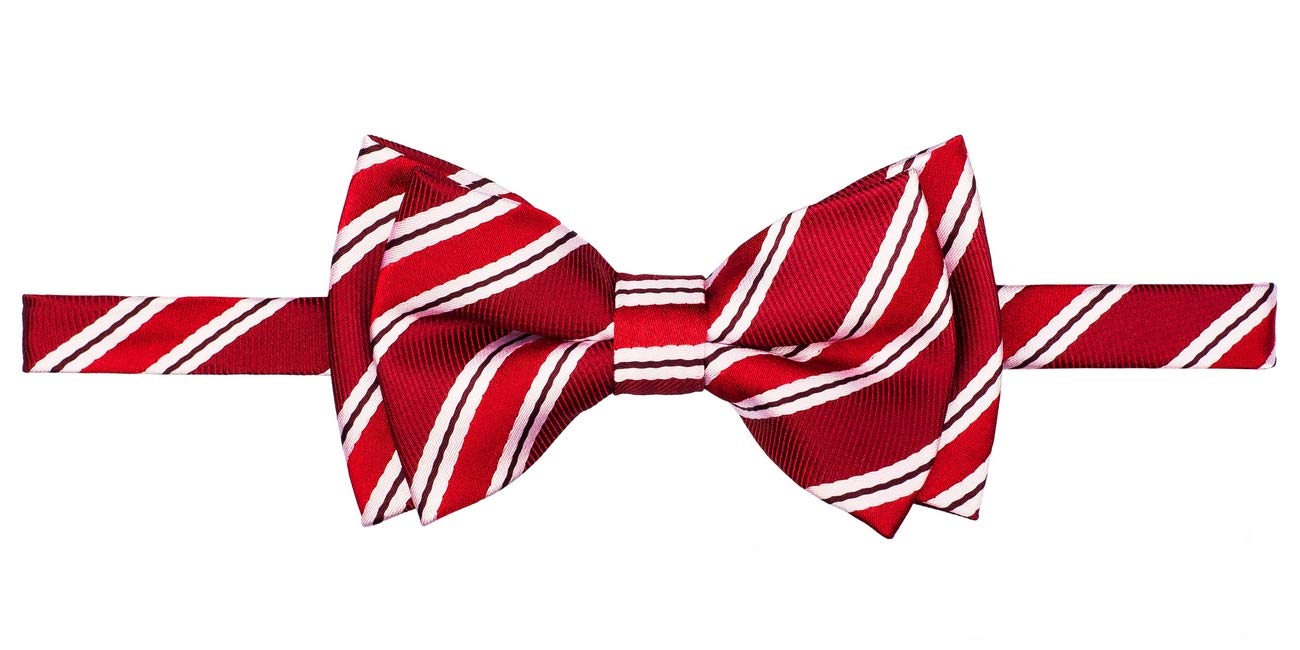 Retreez Preppy Stripe Pattern Woven Microfiber Pre-tied Boy's Bow Tie