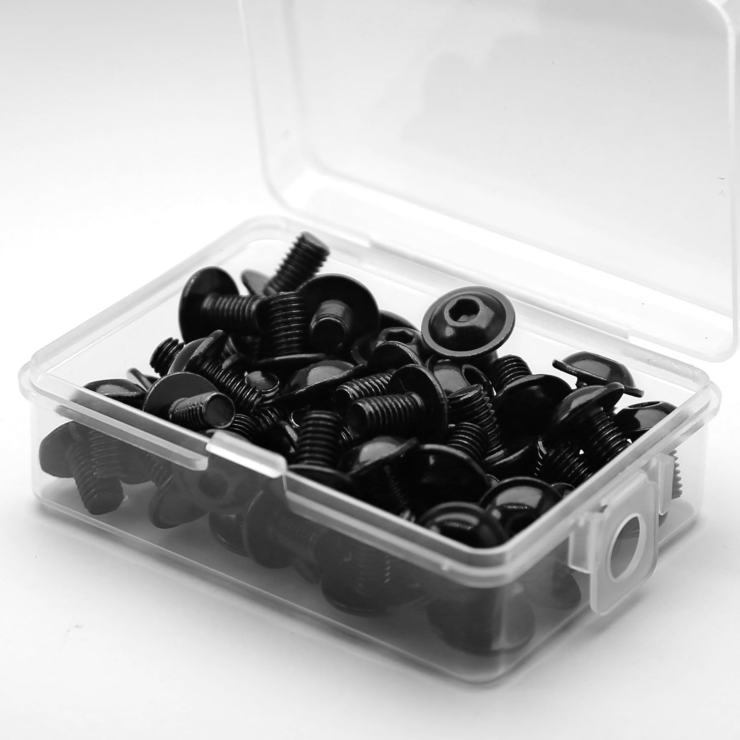 (60 pezzi) Viti a Brugola Viti M5 a Testa Bombata M5 x 8 mm Flangia Esagono Incassato Viti a Macchina 304 Acciaio Inox Nero Filettatura Completa