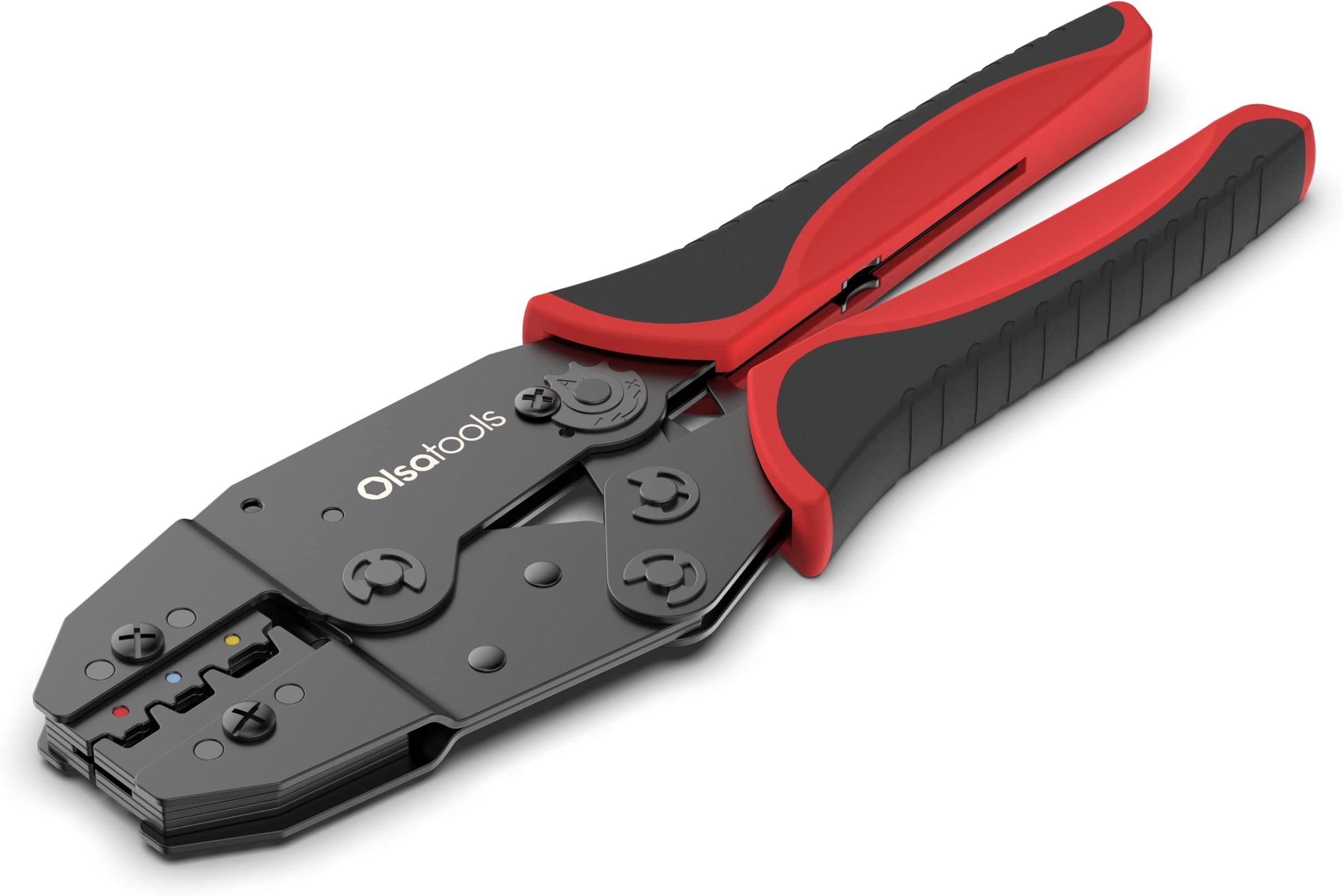 Olsa Tools Ratcheting Wire Crimper - Crimp Tool for Insulated Electrical Terminals Including Butt & Spade Types - Precision Wire Terminal Crimping Tool - Durable Professional Crimper - Part 1498