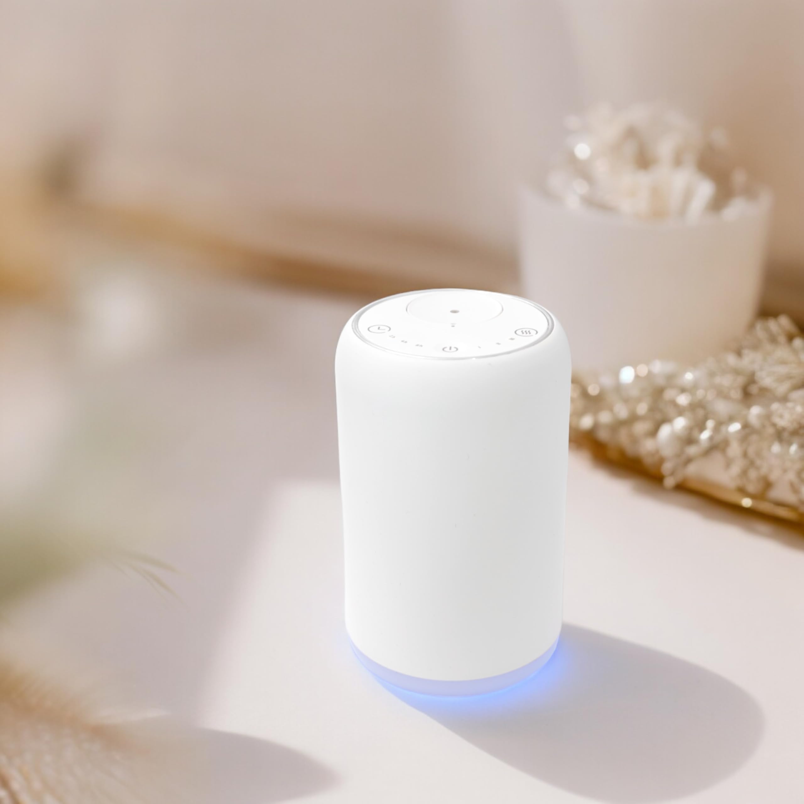 Zen’Arôme Diffuseur d’Huile Essentielle par Nébulisation Nomade Movisia V2, Surface de Diffusion jusqu'à 80 m², Boutons tactiles, Batterie Rechargeable, sans Fil, Lumière LED Intégrée
