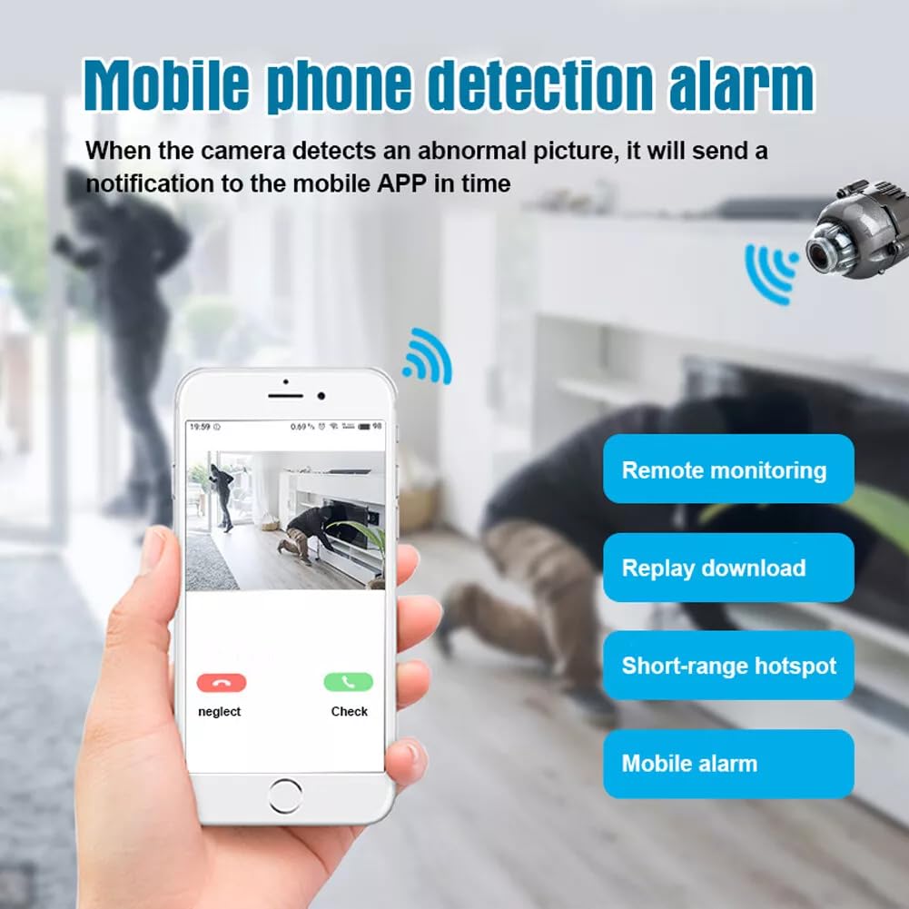 Minakeda Mini Spy Camera,Wireless WiFi HD 1080P Hidden IP Night Vision Camcorder Home Security Camera,Mini Hidden Cameras with App Control Audio Video Recording Motion - Image 4