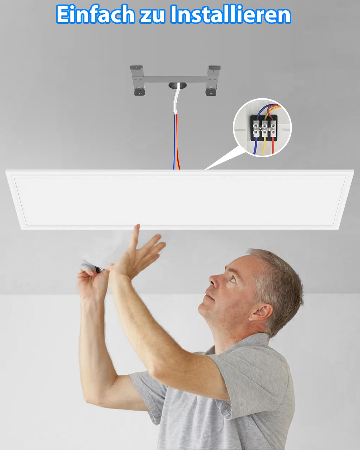 Peasur LED Deckenleuchte Flach mit Fernbedienung, 42W 4600LM Deckenlampe mit 7 RGB Farbwechsel Hintergrundbeleuchtung Panel Lang, 120x30cm 3000K-6500K Dimmbar für Küche Schlafzimmer Wohnzimmer