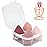 Makeup Sponges Set - Beauty sponges Blending Blenders with 1 Holder and Egg Case, Flawless for Cream, Powder and Liquid (Pink, 4Pcs+1Holder+ case)