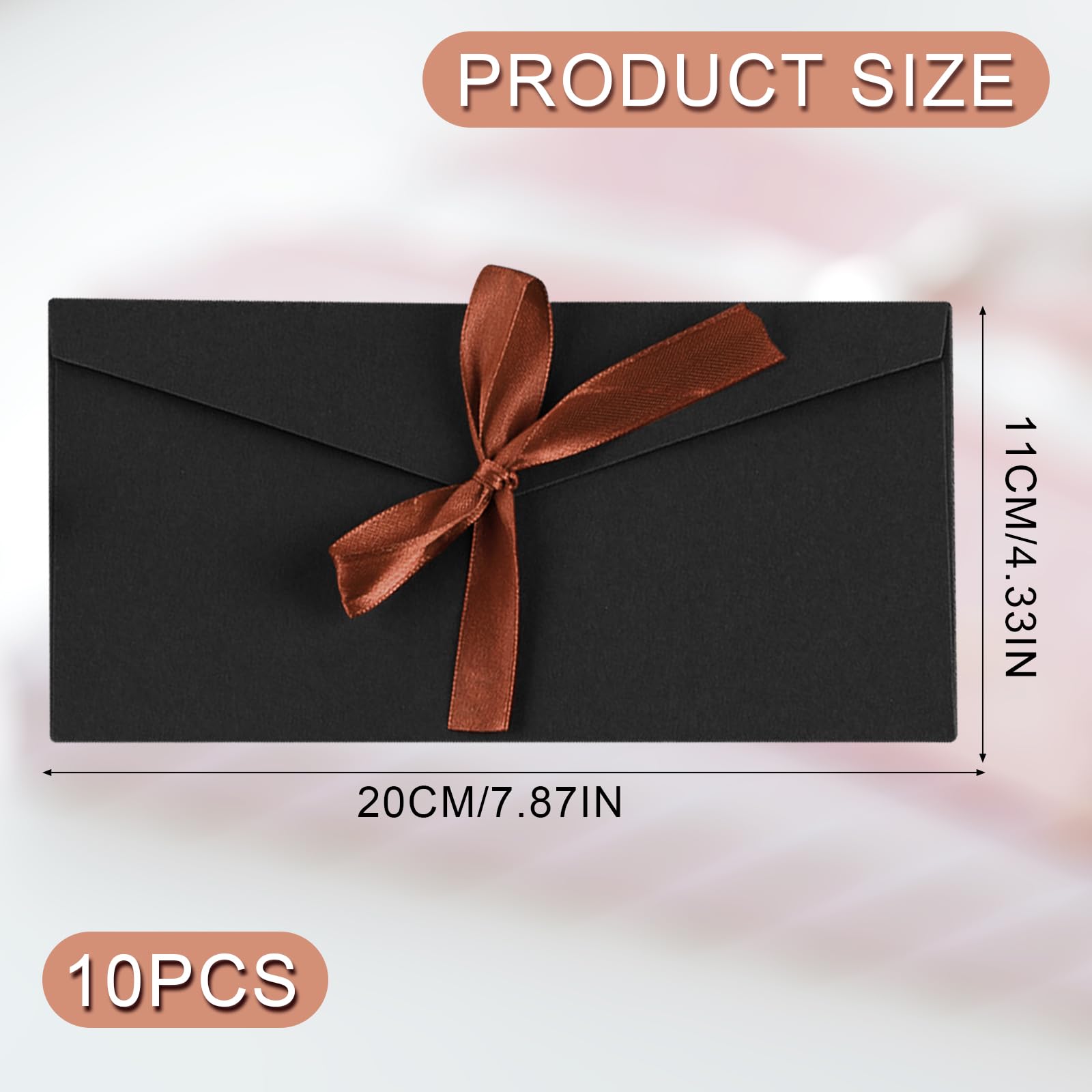 FUIPVGI 10 Pack Gift Envelopes with Ribbons, Retro Kraft Buckle Envelopes, Vintage for Invitations Greeting, Mother's Day - Image 2