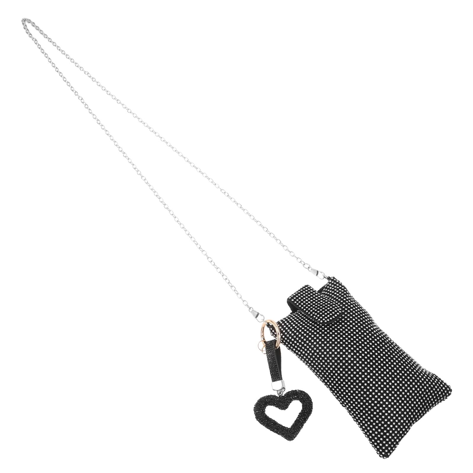 Hemobllo Borsa Donna Telefono a Tracolla Piccola, Forma Cuore con Cristalli, Tracolla Regolabile, per Quotidiano e Commissioni