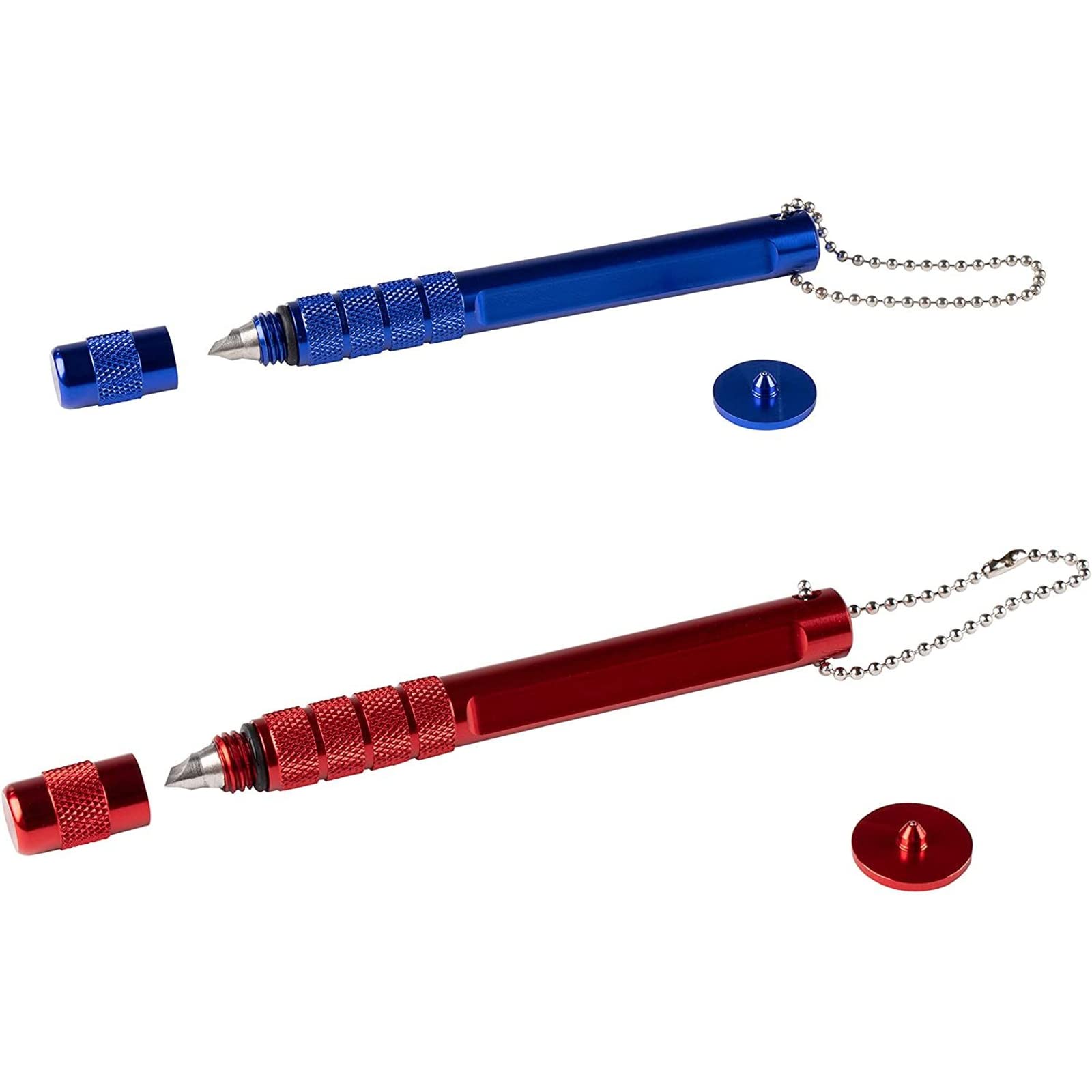JuvaleGroove Sharpener - 2-Pack Golf Club Groove Shapener with 2 Ball Markers, Re-Grooving Tool for Wedges and Iron, for Optimal Backspin and Ball Control, Red and Blue