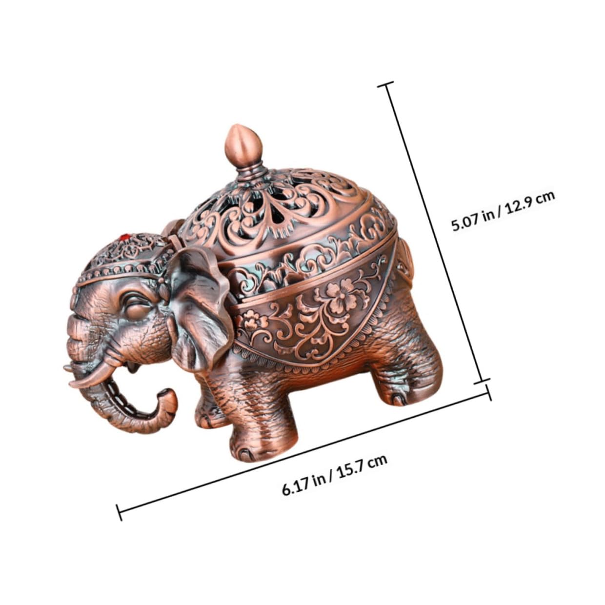 Housoutil Dekoratives Räuchergefäß Elefant Vintage Weihrauchhalter aus Premium Sandelholz Geeignet für Meditation und Entspannung zu Hause und Büro Retro Stil Rostfrei