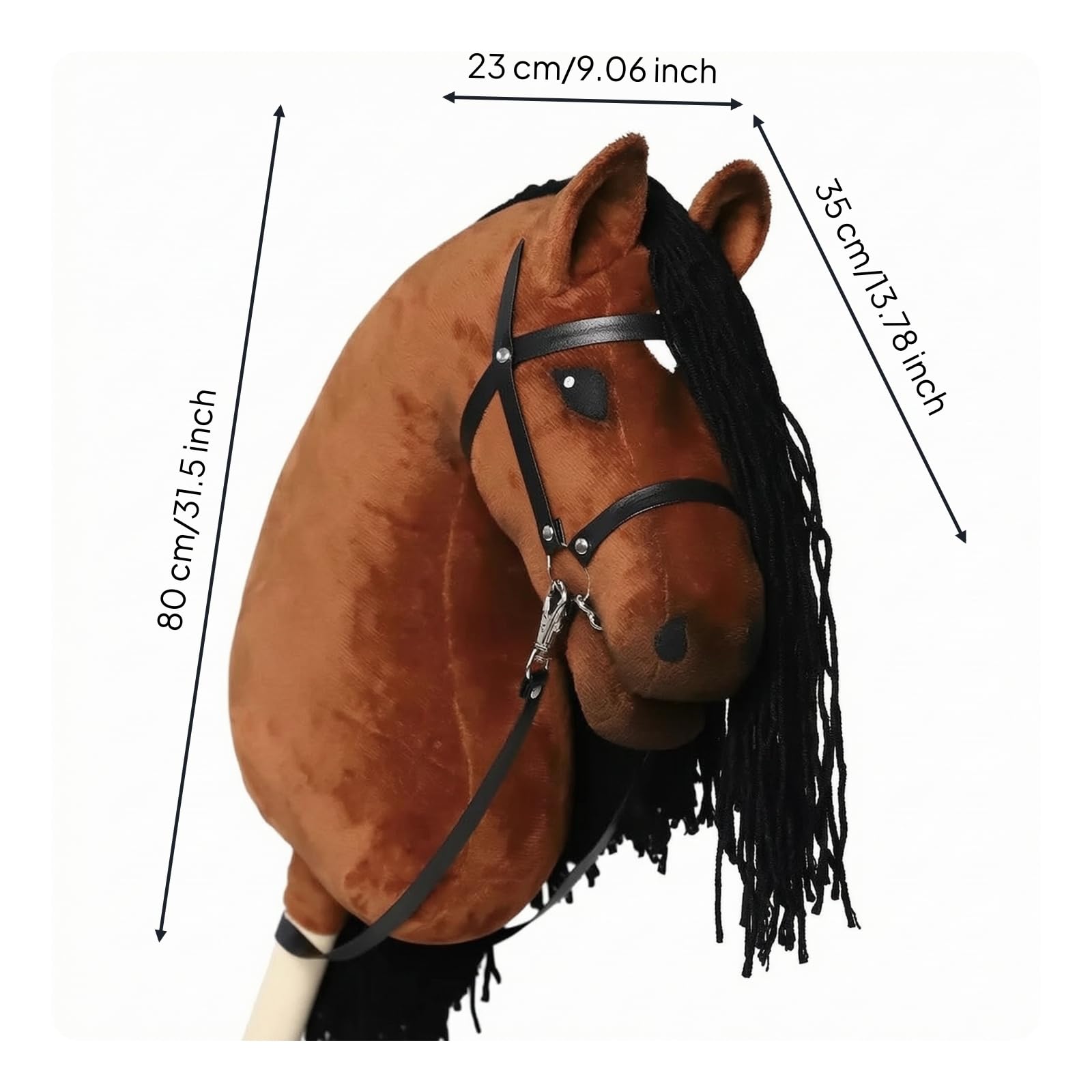 Hobby Horse Morbido Giocattolo, Marrone Scuro, 80 Cm