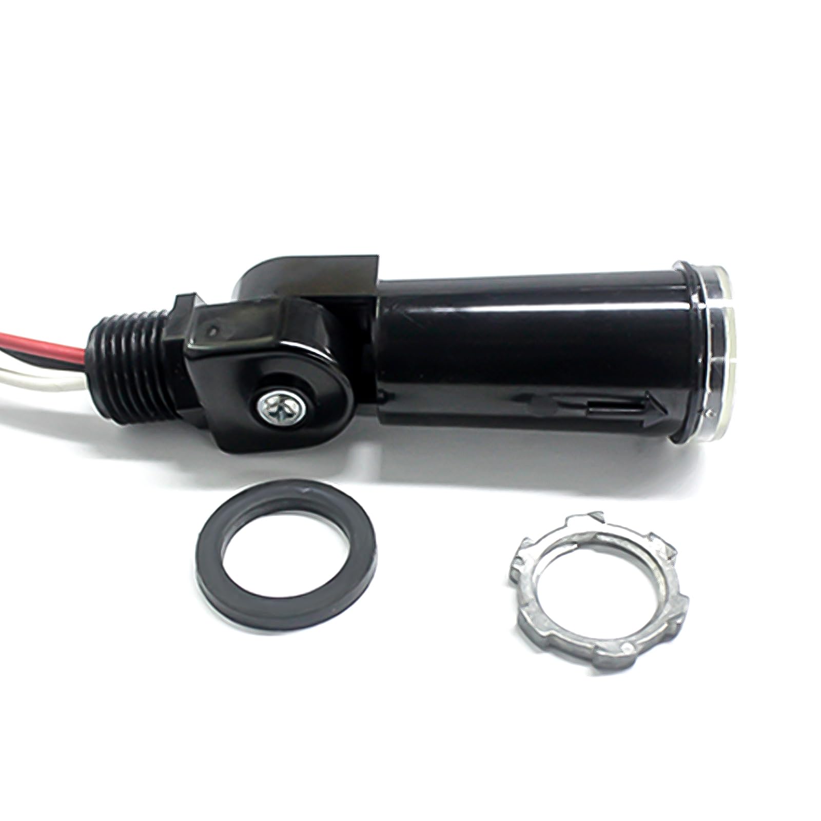 Interruptor de sensor de iluminación automático, 2 piezas, interruptor fotoeléctrico para luz exterior, sensor de fotocélulas con retardo de tiempo, compensación de temperatura, resistente al