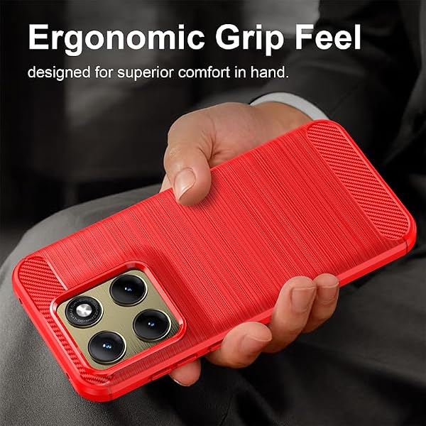 Osophter for Motorola Edge 2026 Case: with Screen Protector Shock-Absorption Flexible TPU Rubber Protective for Motorola Edge 2026 Phone Case Cover(Red) by Osophter - Used condition - Image 6