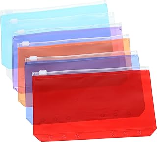 OKUMEYR 12Pçs Pastas De Arquivo Bloco De Notas Clipes De Pasta Pasta Transparente De Plástico Com Zíper Recarga De Bolso Com Zíper Pasta De Bolso Em Pvc Bolsa Com Zíper Com Bolsa De