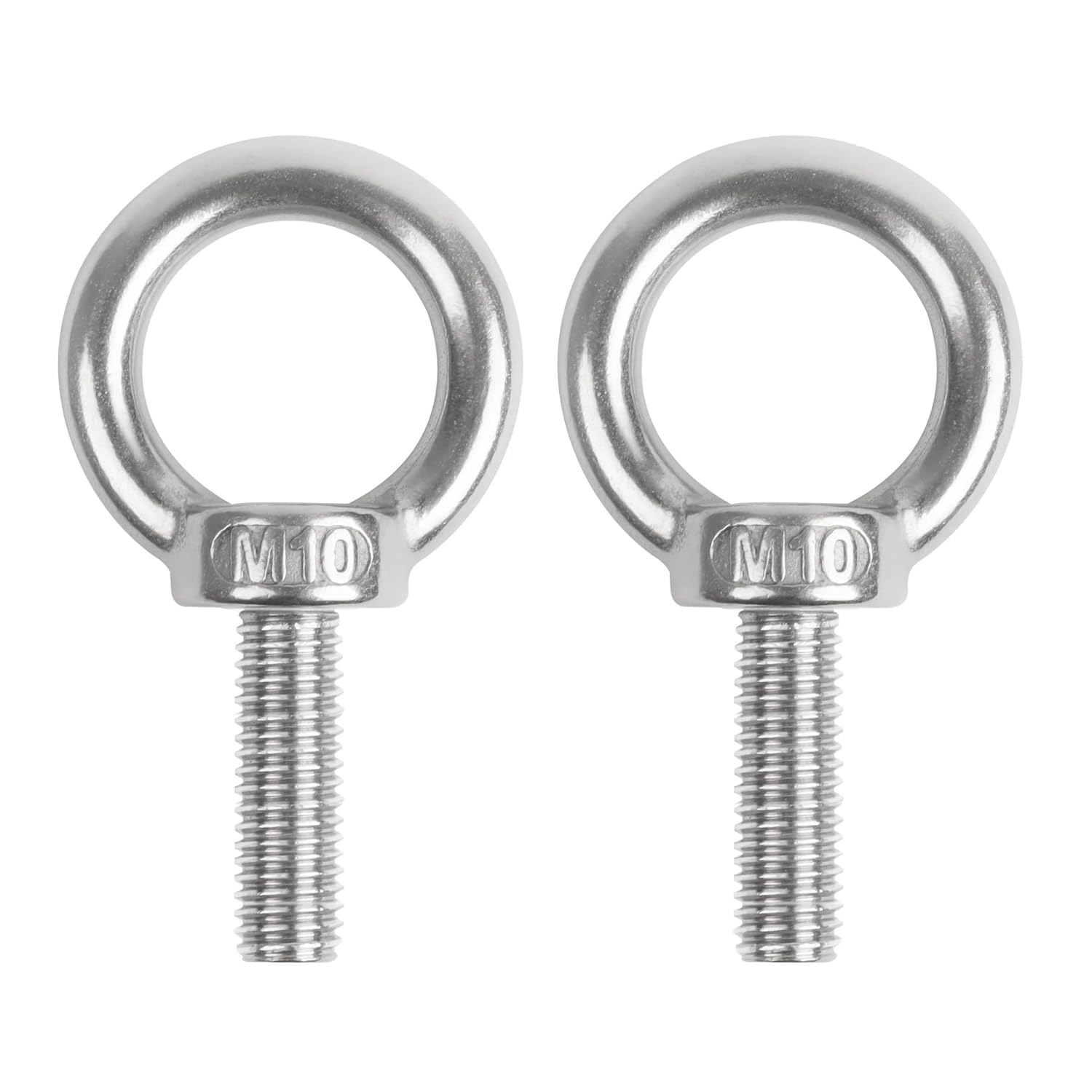 2PCS Juttzzei M8 Eye Bolt Heavy Duty, M10x30MM /1.18" Eye Bolts Male Screw with Thread, 304 Stainless Steel Lifting Ring Eye Bolts M8 for Living Lifting,Engineering Equipment