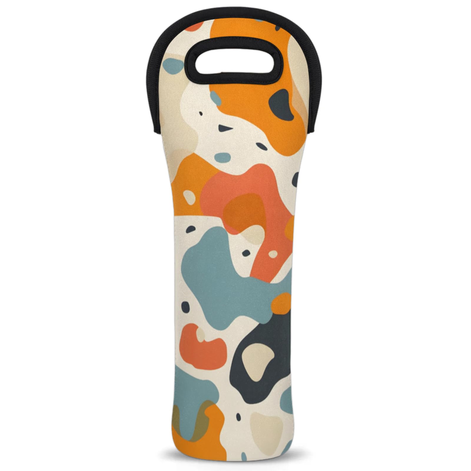 Neoprene Wine Tote Carrier Bag for Wine,Water, Champagne, Beer, Baby Bottles 15.6 x 5.1 Inches, Protective Wine Bag,Fluid Orange