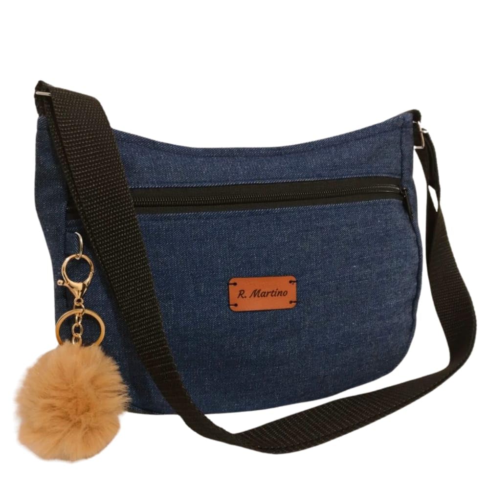 Genérico Bolsa bolsinha tecido jeans pano feminina pequena média ...