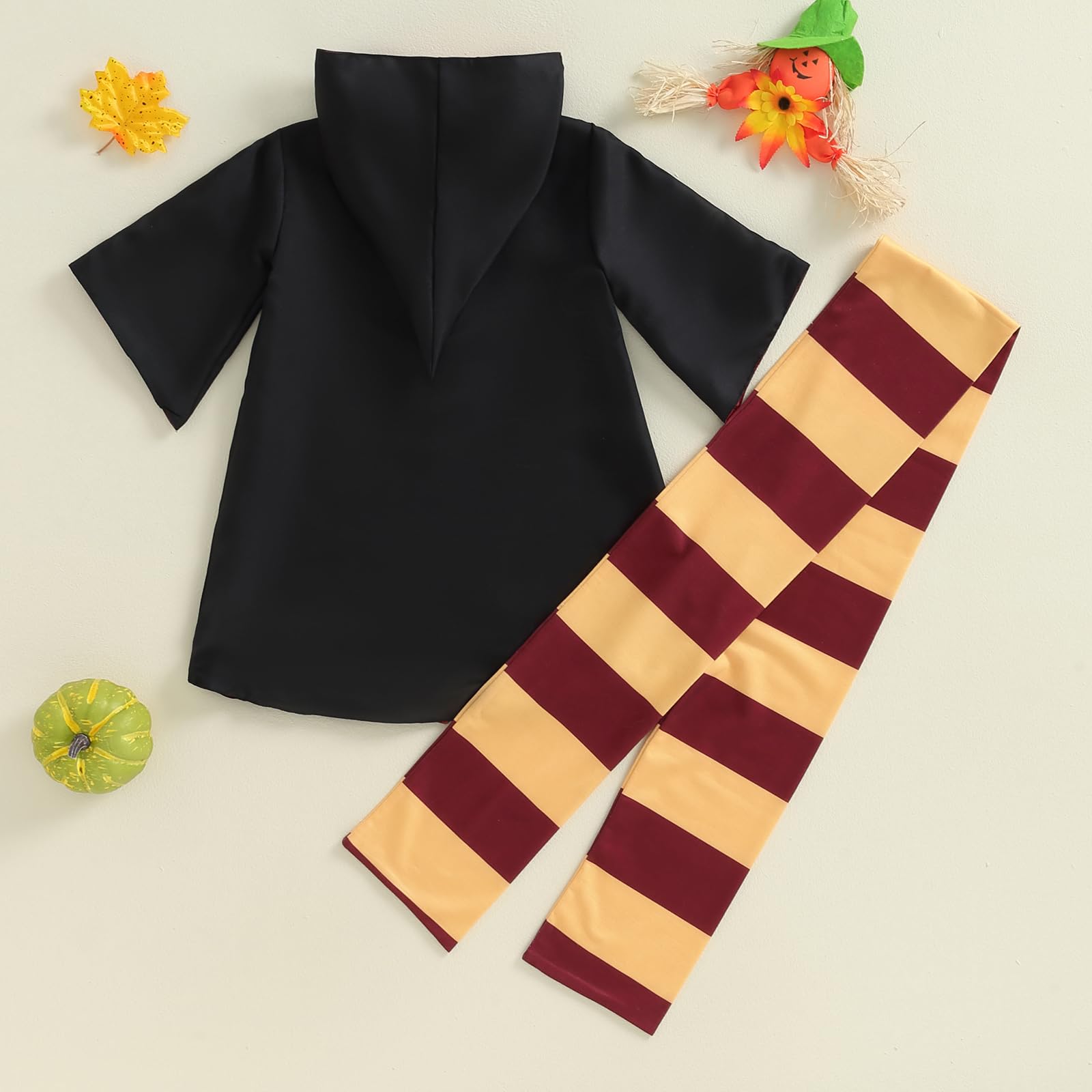 Kids Toddler Baby Girl Boy Wizard Costume Long Sleeve Hooded Robe Infant Halloween Outfits (Red, 3-4T) - Image 4