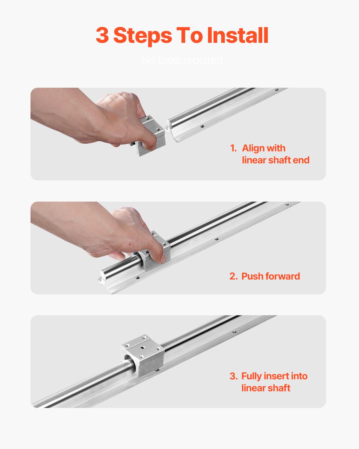 VEVOR Linear Rail, 2PCS SBR20-1500mm, Linear Slide Rail, 4 PCS SBR20UU Bearing Block CNC Kit Linear Rails and Bearings Kit CNC Rails Linear Rail Set, for Automated Machines and Equipment — Amazon image 6