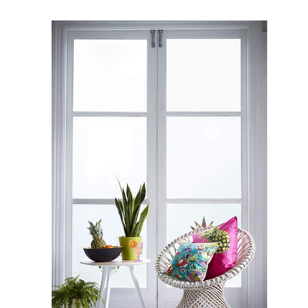 Window Privacy Film Heat Control Anti UV Matte White Frosted Window Sticker Adhesive Cling Glass Film for Home Bathroom Living Room Office Meeting Room 35.4inch x 16.5feet