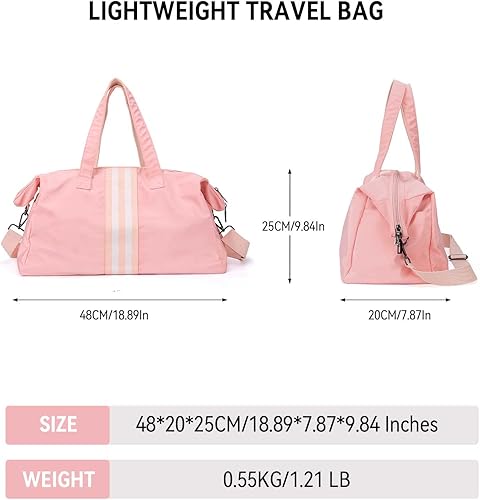 Miniatura 6 de Bolsas de viaje para mujer, bolsa de viaje de fin de semana para mujer, bolsa de gimnasio deportiva, bolsa de lona de entrenamiento, bolsa de hombro