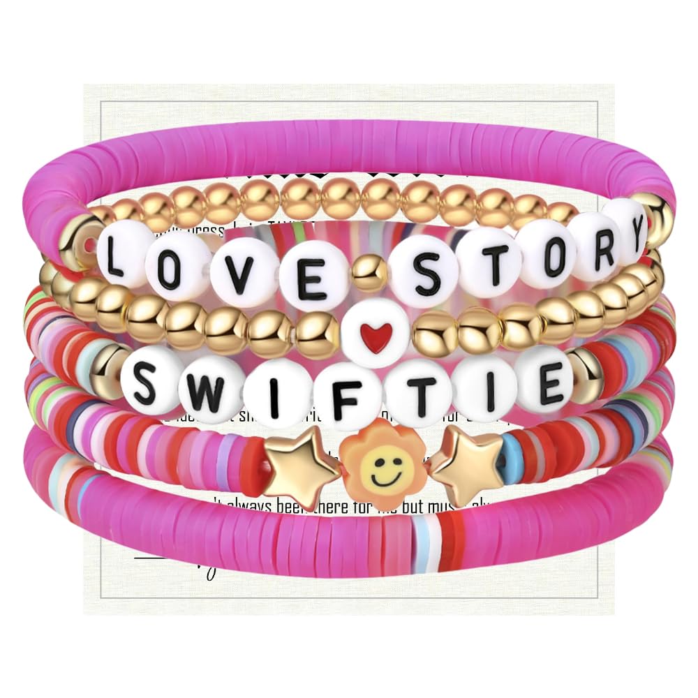 5 Pack T-a-y-l-o-r Album Inspired Tour Bracelets Gifts For Girls Boys Women Music Lover Fans