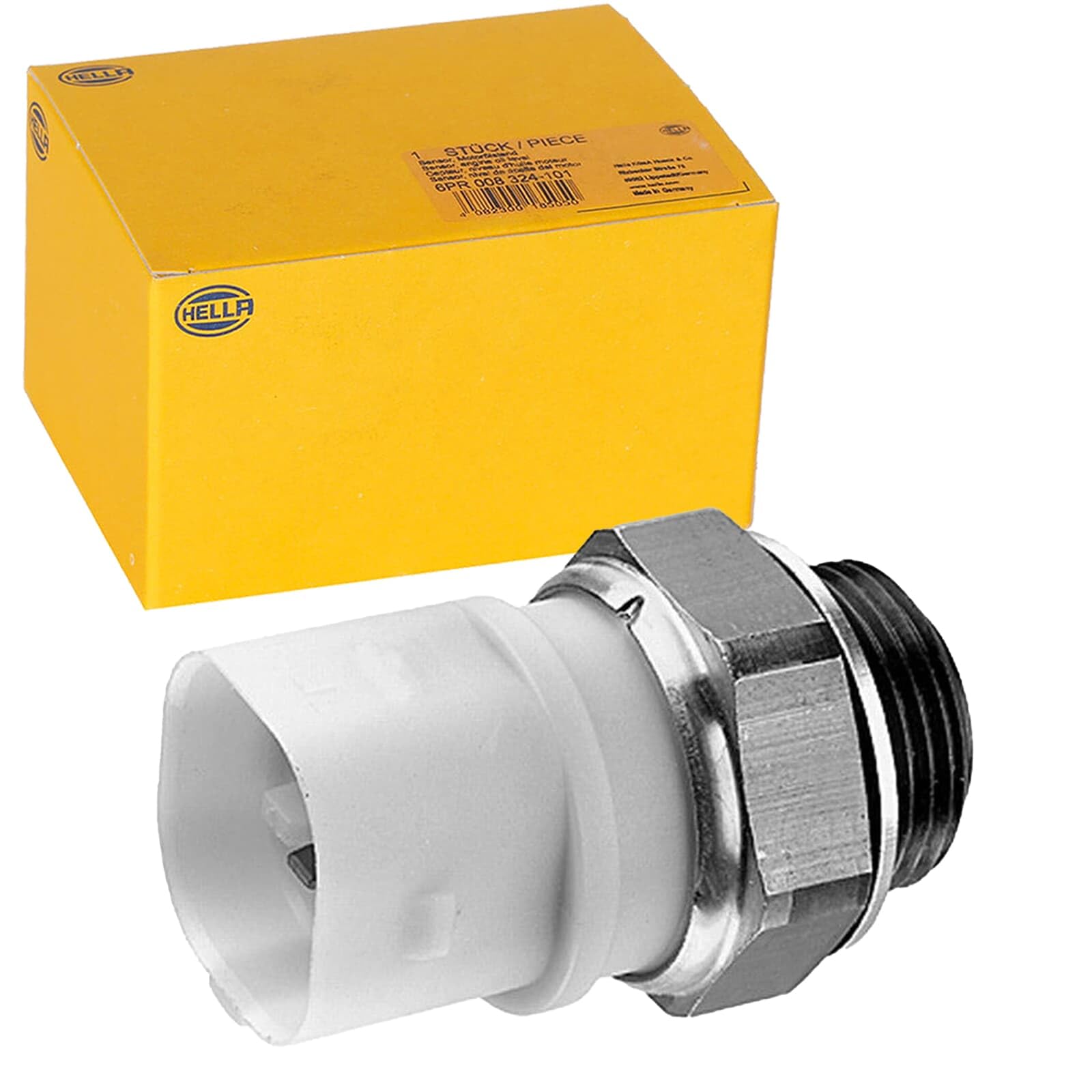 HELLA 6ZT 007 837-071 Temperaturschalter, Kühlerlüfter - 12V - 3-polig - Flachstecker - geschraubt - Doppelausgang/Schließer - Farbe: grau