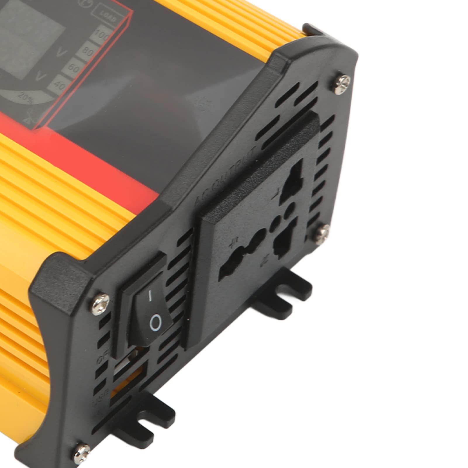 KUIDAMOS Samochodowy Falownik Wydajny Wyświetlacz LCD do Zasilania Awaryjnego Camping Travel Materiał ABS (Żółty)