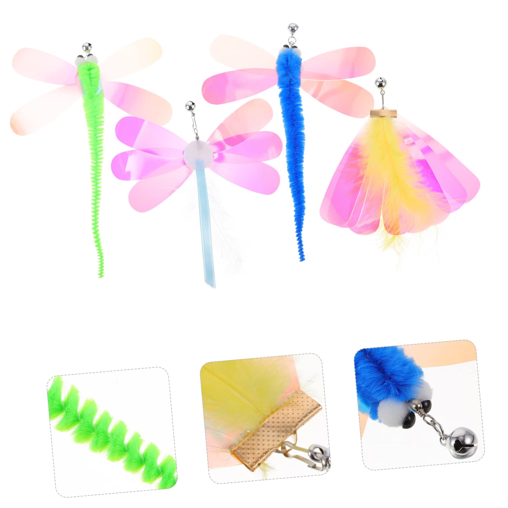 VANZACK 40pièces Jouets De Remplacement pour Chats Têtes De De Teasing pour Chats Et Chatons Accessoires Interactifs pour Animaux De Compagnie