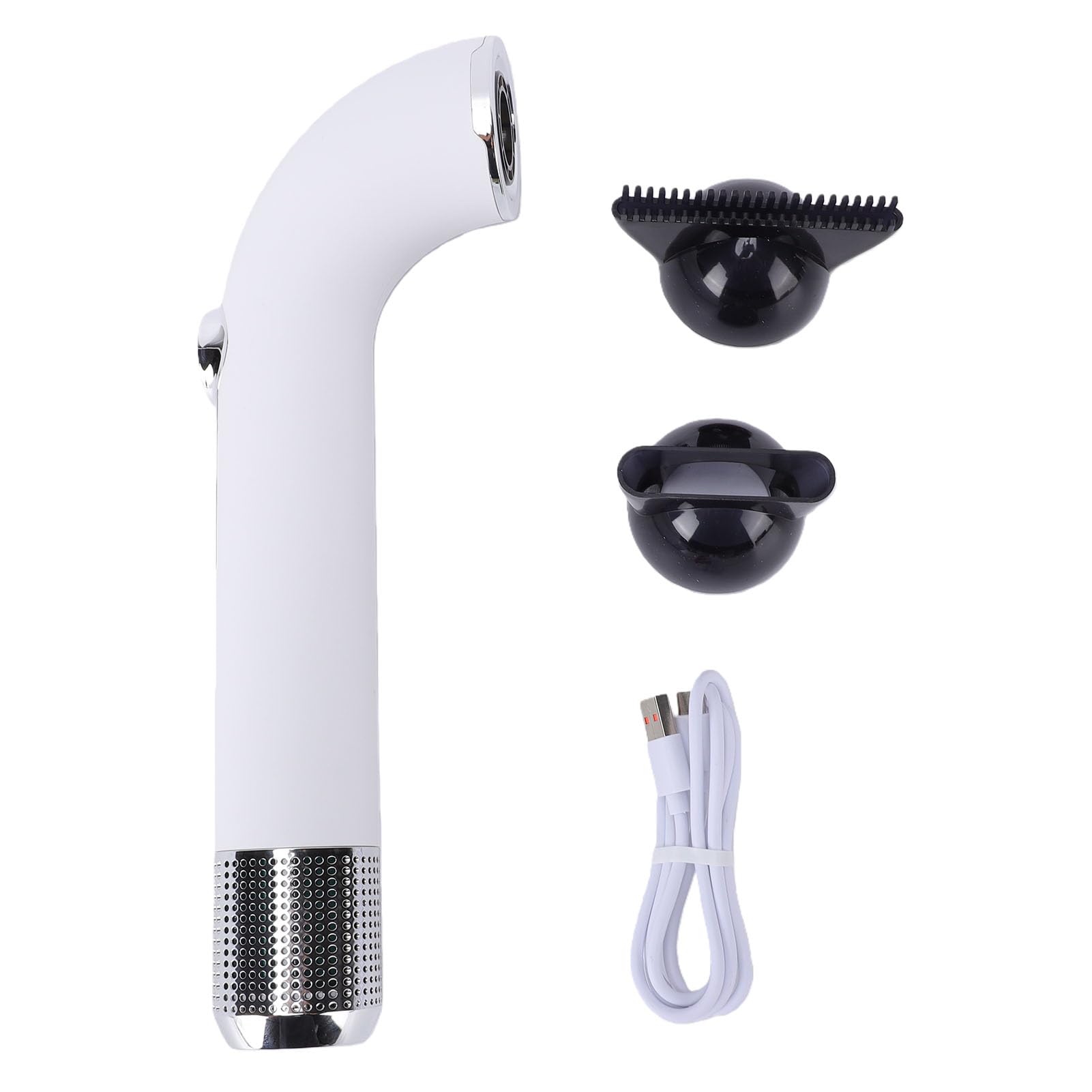 Qcwwy Secador de Pelo Secador de Pelo Inalámbrico de 300 W de Recargable Envoltura de Rizado de Aire para Viajes Escuela Electrodomésticos (WHITE)
