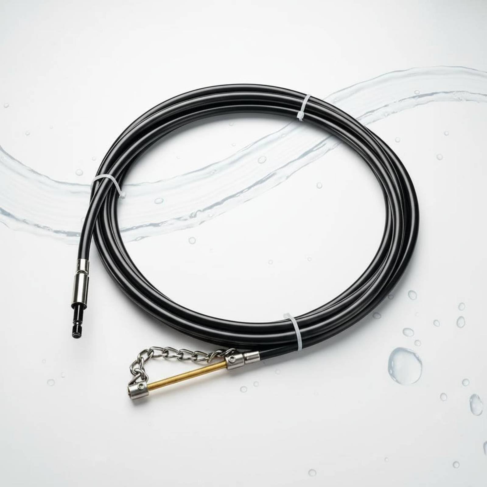 Desatascador de Cadena Fuerte Desatascado Serpiente Desatascadora Acero Inoxidable Desatascador de Drenaje Flexible para Tuberías Del Hogar, 3 Metros