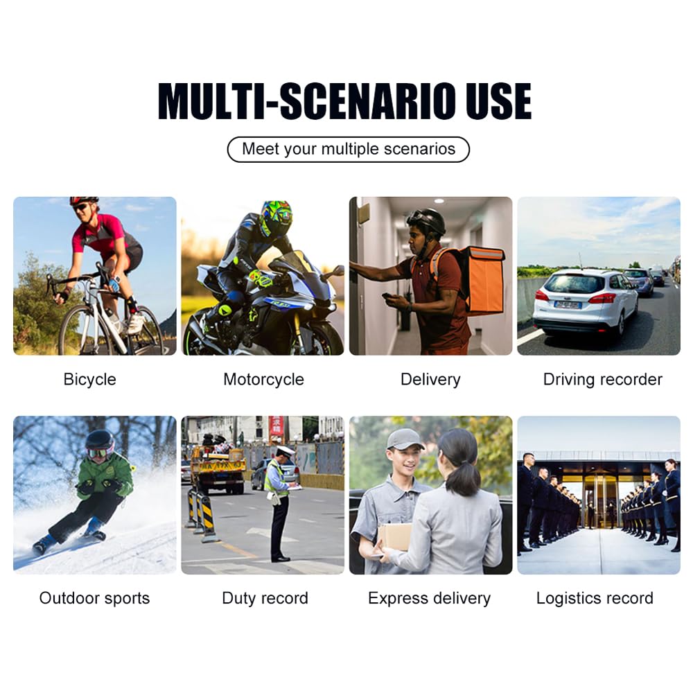 Andoer Mini Cámara Corpora, 4K Policía Body CAM con Lente Gran Angular de 150° Giratoria de 180°, Visión Nocturna Detección de Movimiento Control de aplicación para Registro Diario/Servicio/Entrega