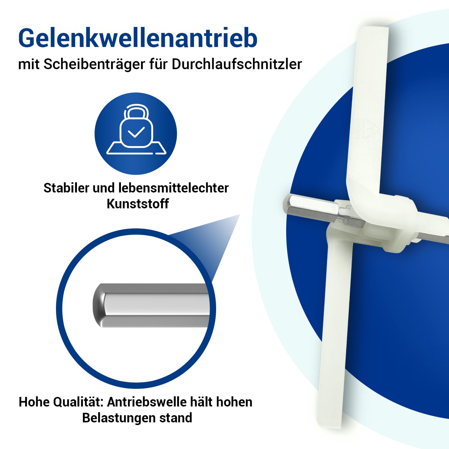 VIOKS SET 2x Mitnehmer Küchenmaschine Ersatz für Bosch 00091027 Flügel | für Durchlaufschnitzler MUM4 MUM8 MUZ8DS1 MUZ4DS2 MUZ4DS3 091027 Cookit