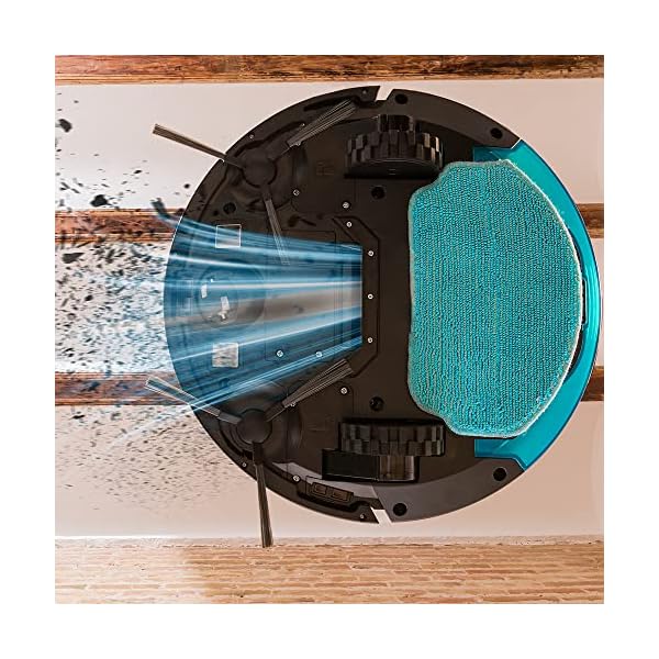 Cecotec Staubsaugerroboter Conga 999 Origin X-Treme. Zufällige Technologie, 1400Pa, 2 Seitenbürsten, 120 Minuten Autonomie, 6 Programme, Steuerung App und Fernbedienung, 2 Wischtücher – Bild 6