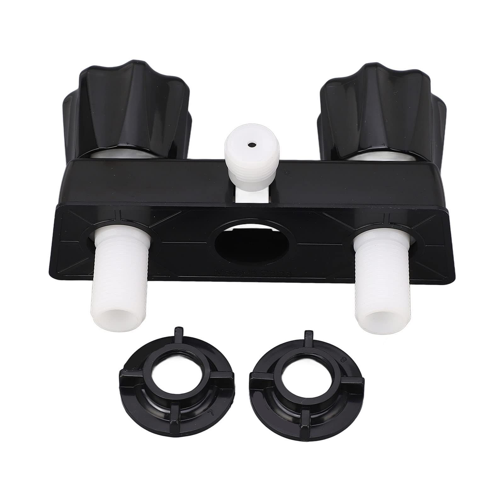 RV Rubinetto Doccia, RV Rubinetto Doccia Valvola Deviatore Doccia Valvola Miscelatrice Controllo con 2 Manopole Ruota Per (Nero)