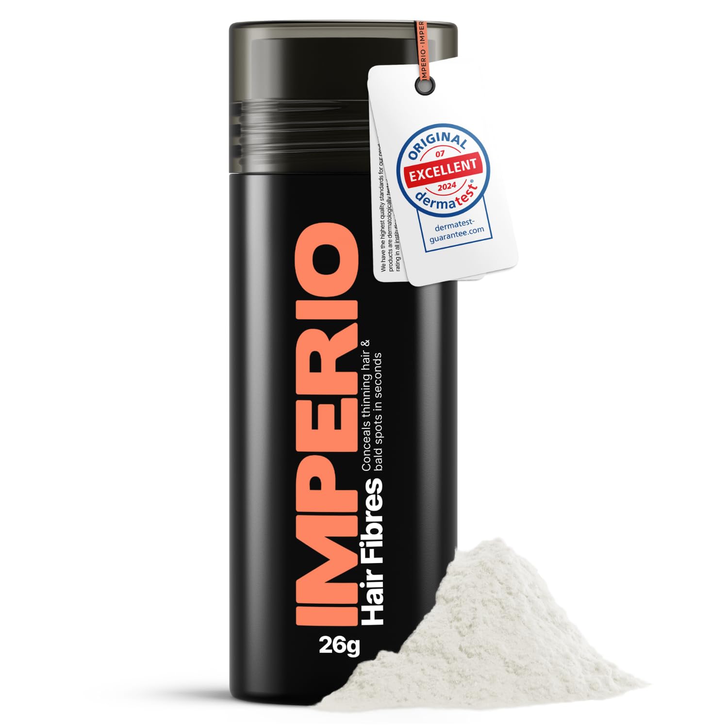 Hair Fibres for Thickening & Full Hair in Seconds. Shake-on hair filler for an Authentic Look. 100% Natural! Premium Salon Quality Hair Building Fibres - 26g (white)