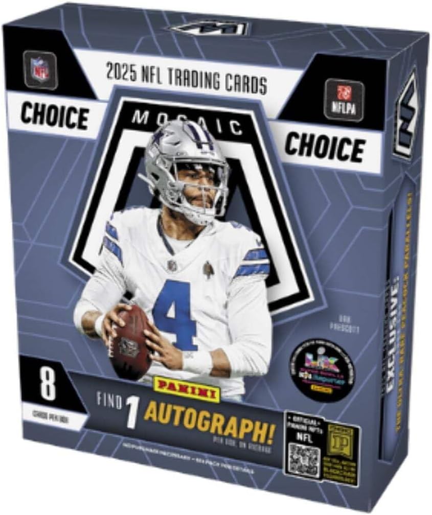 2025 Panini Mosaic Football Choice Trading Card Box (1 Autograph Per Box)