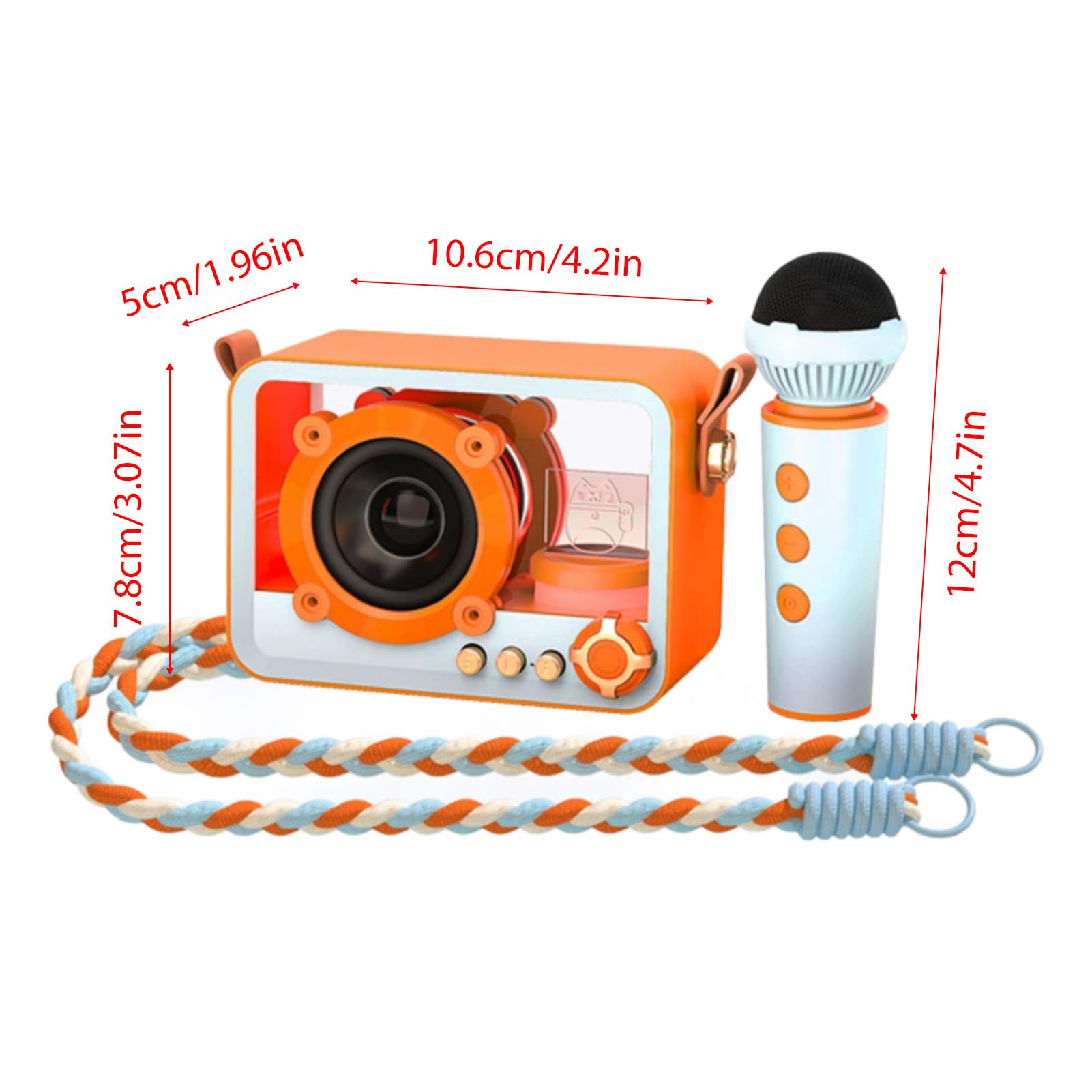 Mini Máquina de Karaoke con 2 Micrófonos Inalámbricos, Altavoz BT y Juego de Micrófono, Portátil Mano, Calidad Sonido Rica para Actuaciones Memorables (Micrófono Doble)