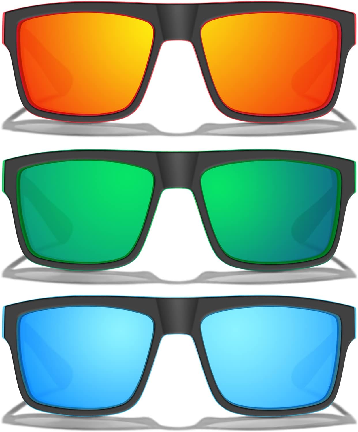 Polarized Sunglasses for Men Sporty Style Driving Travel Sun Glasses Lightweight Square Frame UV Protection Goggles - Image 3