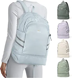 coofay Gym Backpack For Women Waterproof Backpack With Shoe Compartment Lightweight Travel Backpack Sports Backpacks Large Gym Bag