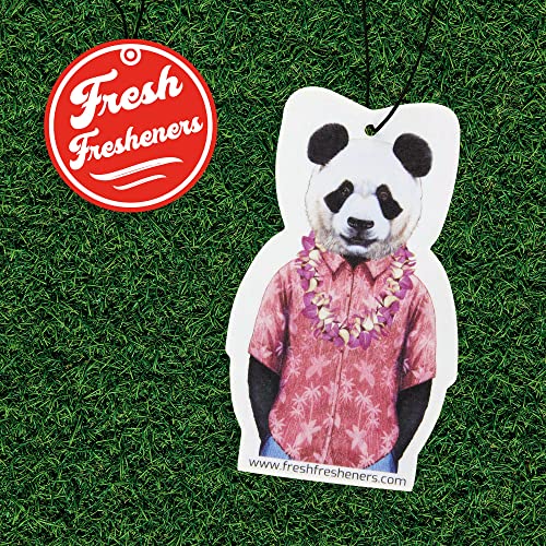 Image of Panda Car Air Freshener 4 Pack Scented With Premium Oils By Fresh Fresheners (4 Pack)