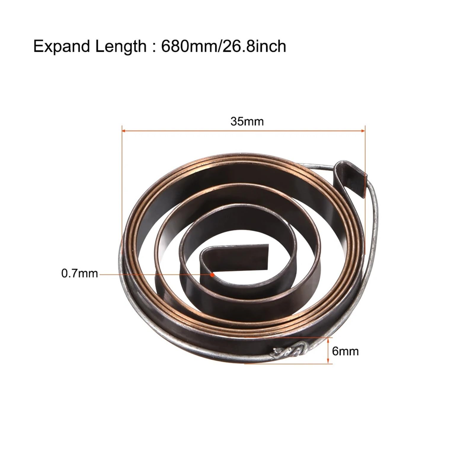 sprężyna, 2/3/4 szt. Wiertarka Sprężyna powrotna Zespół cewki z piórem 680 mm Długość rozwinięcia 35 x 6 0,7(4pcs)