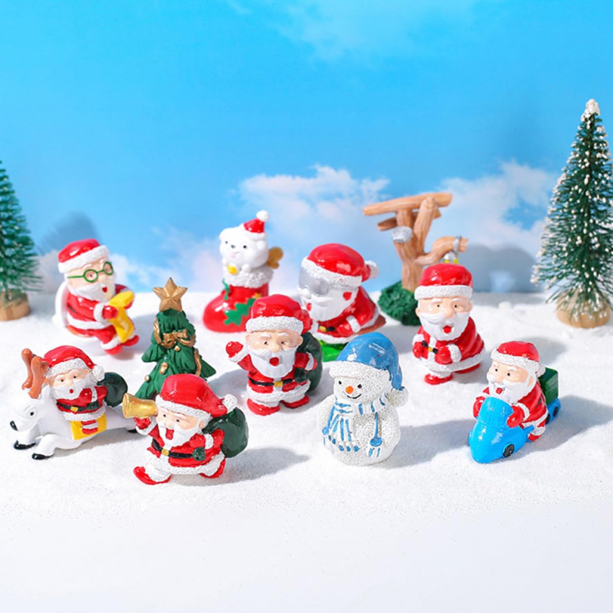 TOYANDONA 44 Piezas Navideña Figura en Invernal y Resina Muñeco Reno de