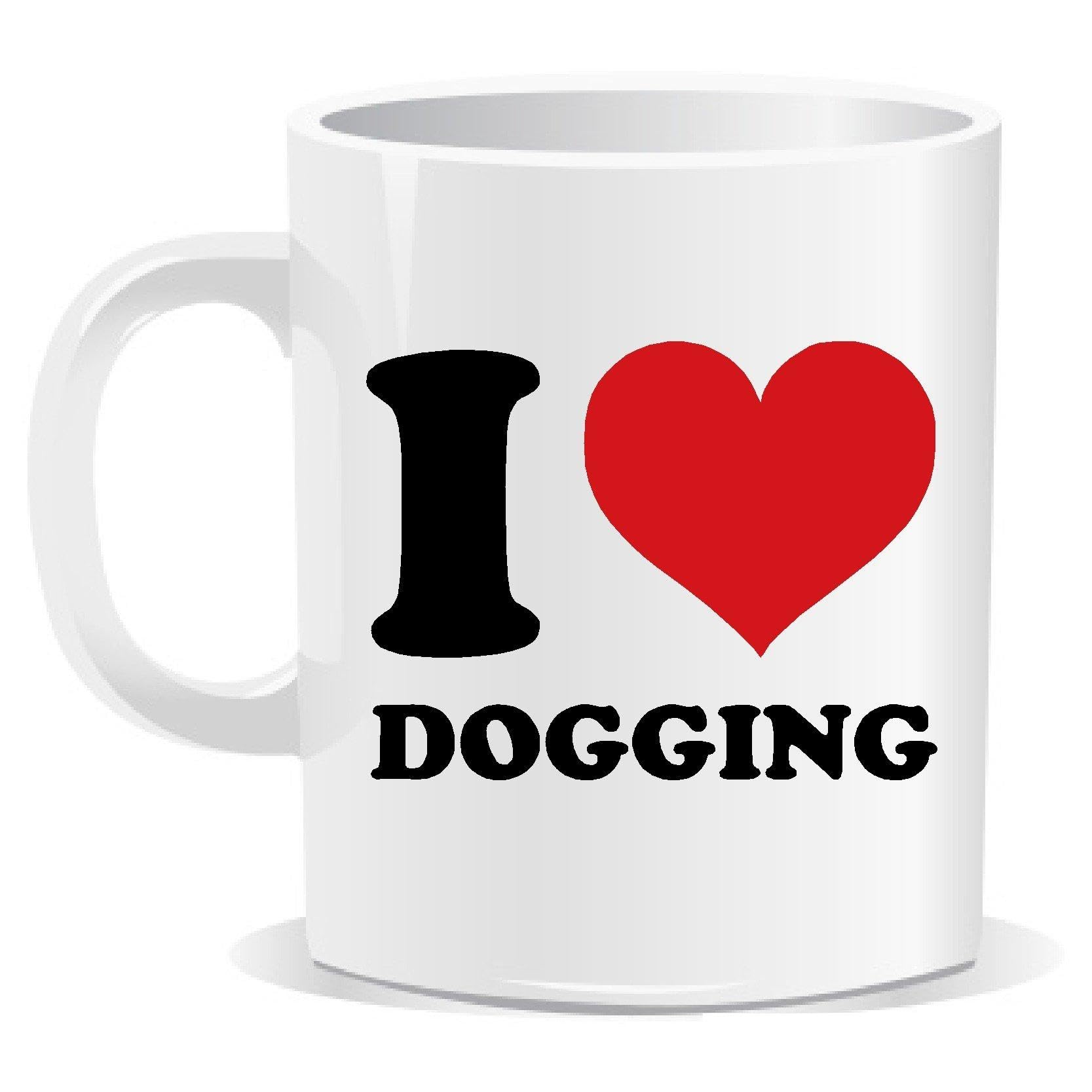 Ellisgraphix White Background / Black Text I Love Dogging Mug Cup, Secret Santa Mug, Christmas Xmas, Naughty Swearing Rude Novelty Joke Funny, Tea Coffee, Work Shop Office