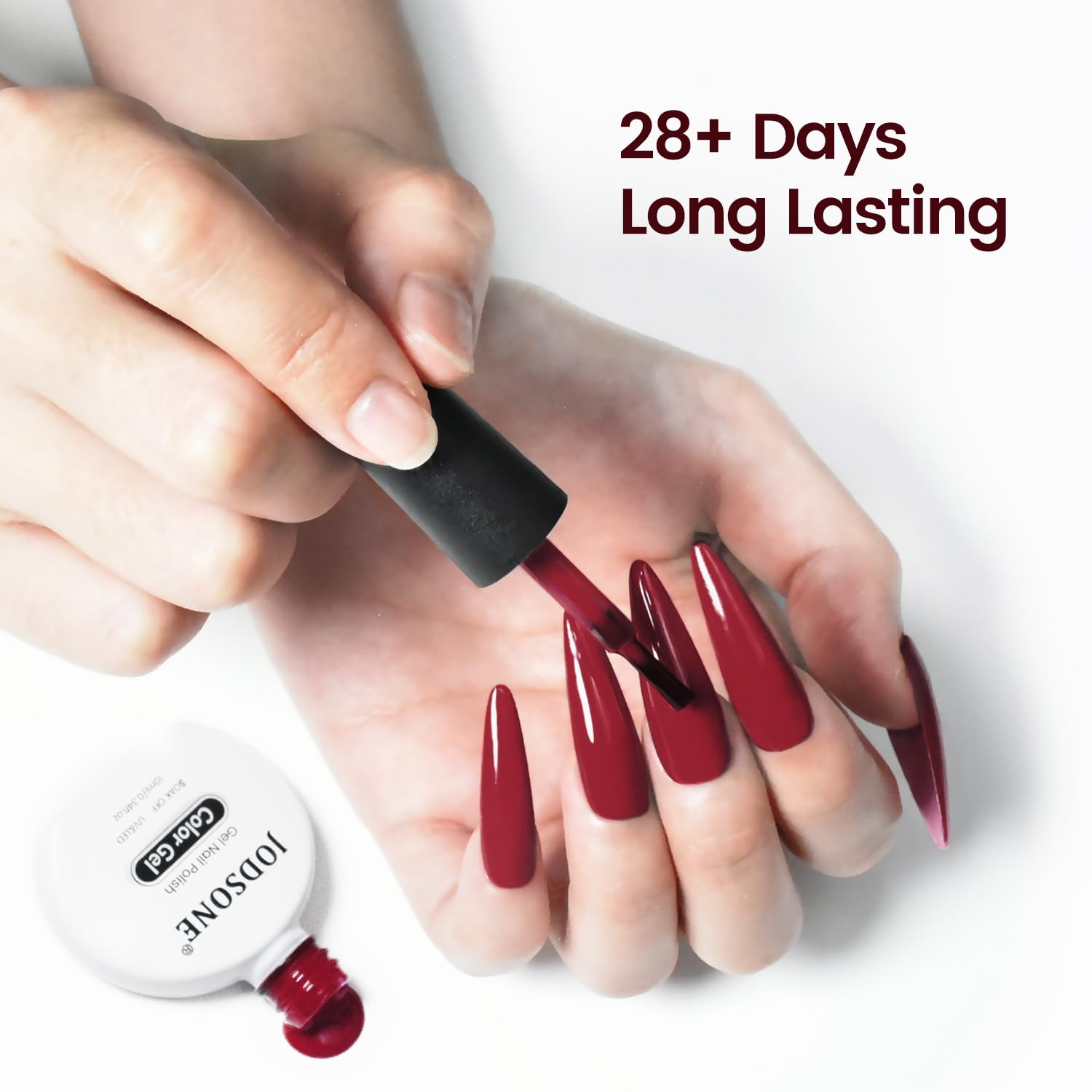 Amazon.com : JODSONE Dark Red Gel Nail Polish 10ml Burgundy